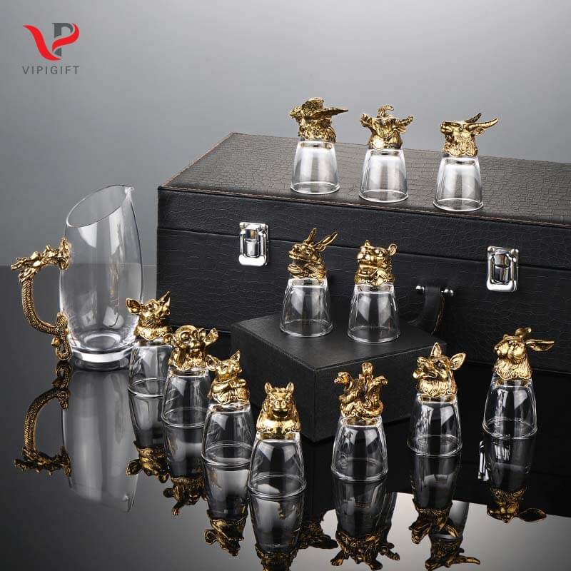 bộ 2 con giáp hộp da